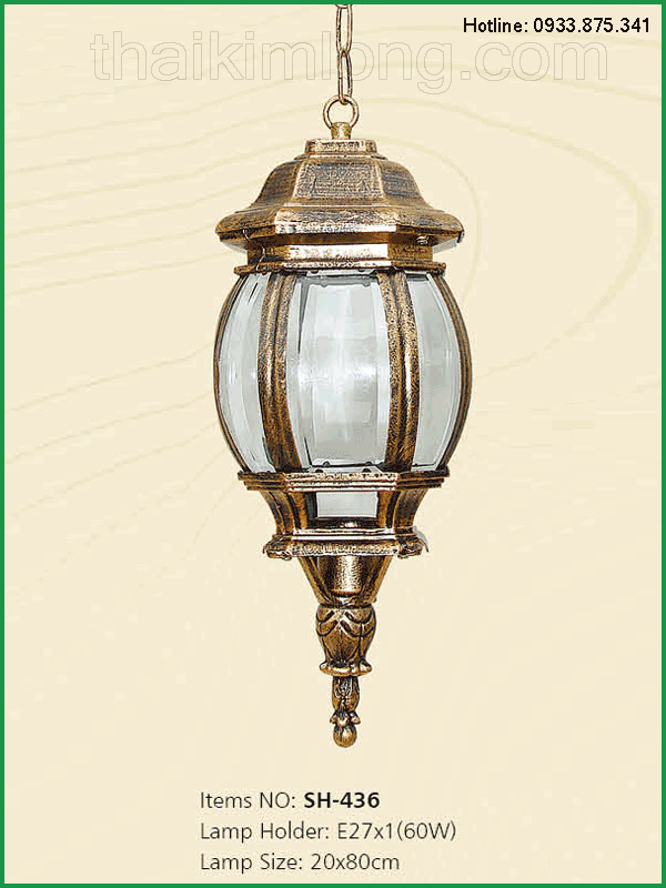 Đèn thả Sân Vườn Thái Kim Long SH436 Ø200